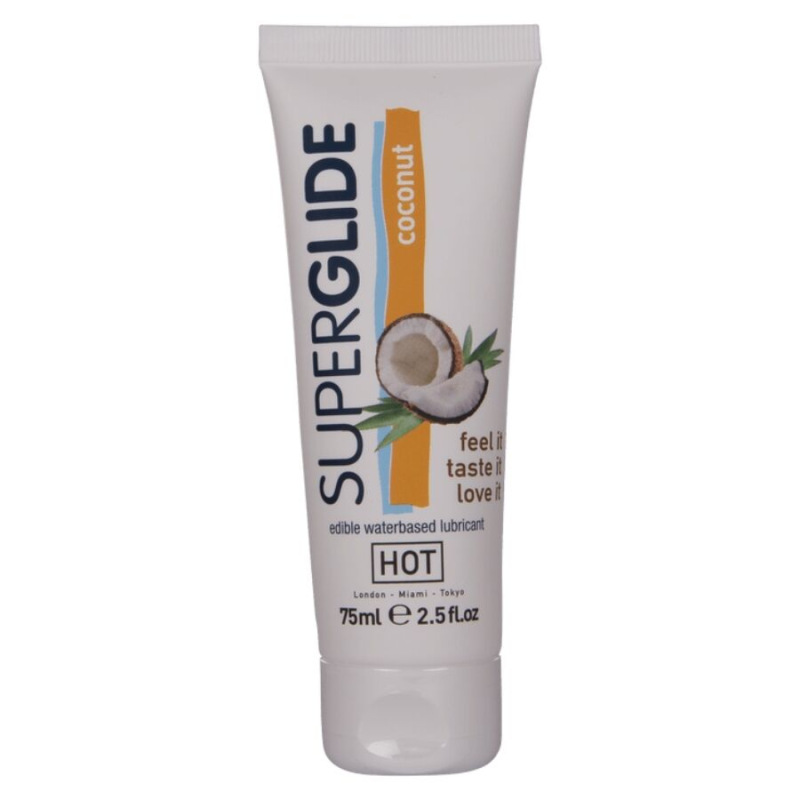 Hot - superglide edible lubricant waterbased coconut 75 ml