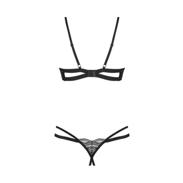 Obsessive - Nutris 2-Pcs Crotchless Set Black Xs/S 9