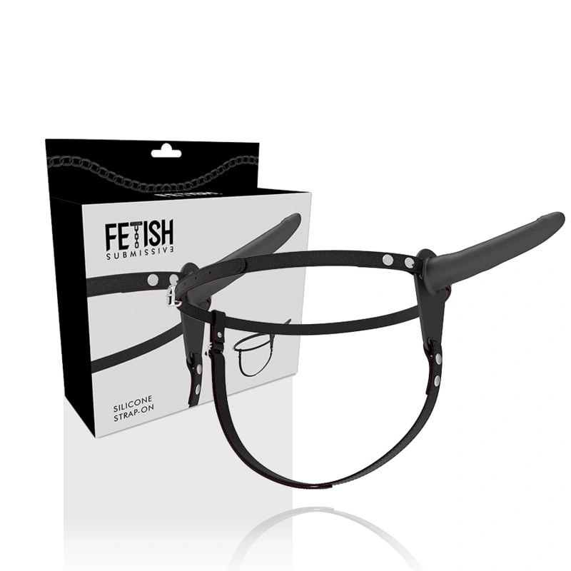 Fetish submissive harness - black silicone 15 cm 1