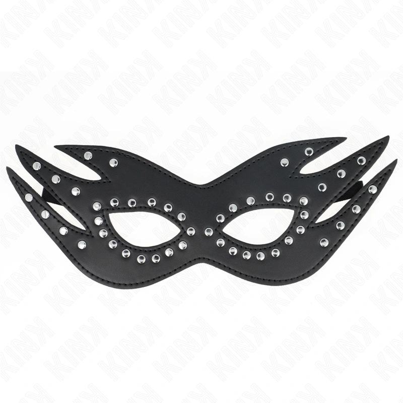 Kink - leatherette mask with rivets model 3 26 x 9.5 cm 2