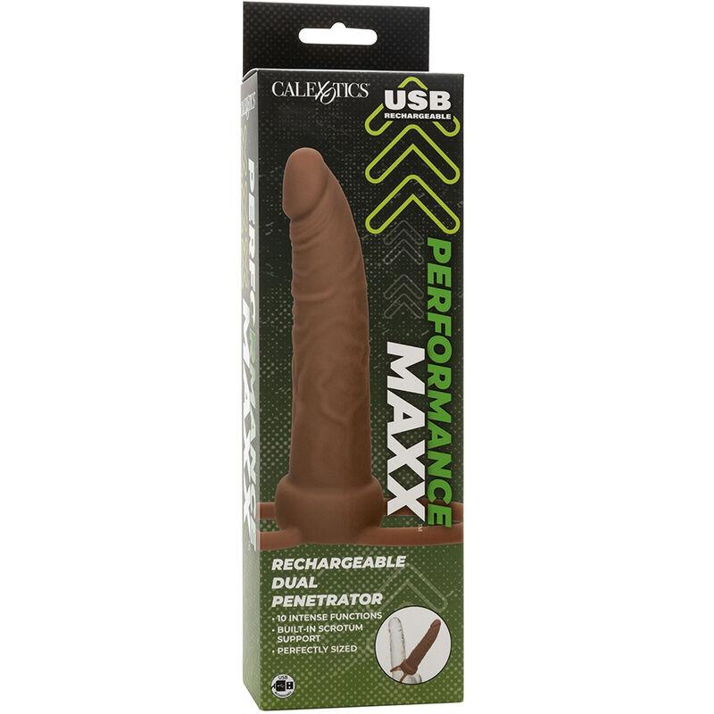 Calexotics - Performance Maxx Rechargable Dual Penetrator Brown Skin 14