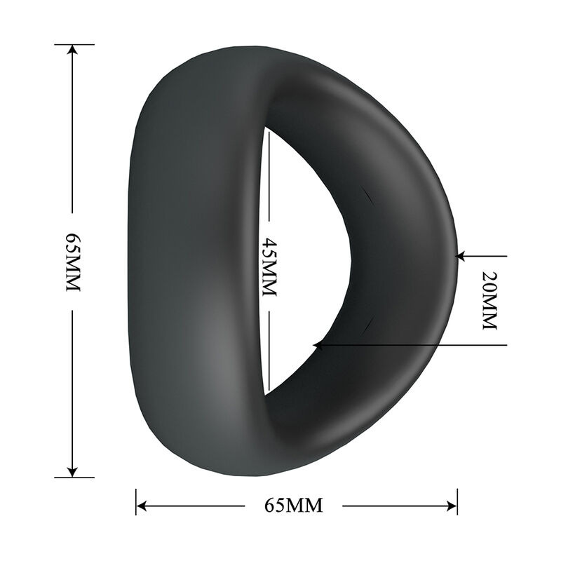Crazy bull - valen ergonomic silicone cock ring black 6