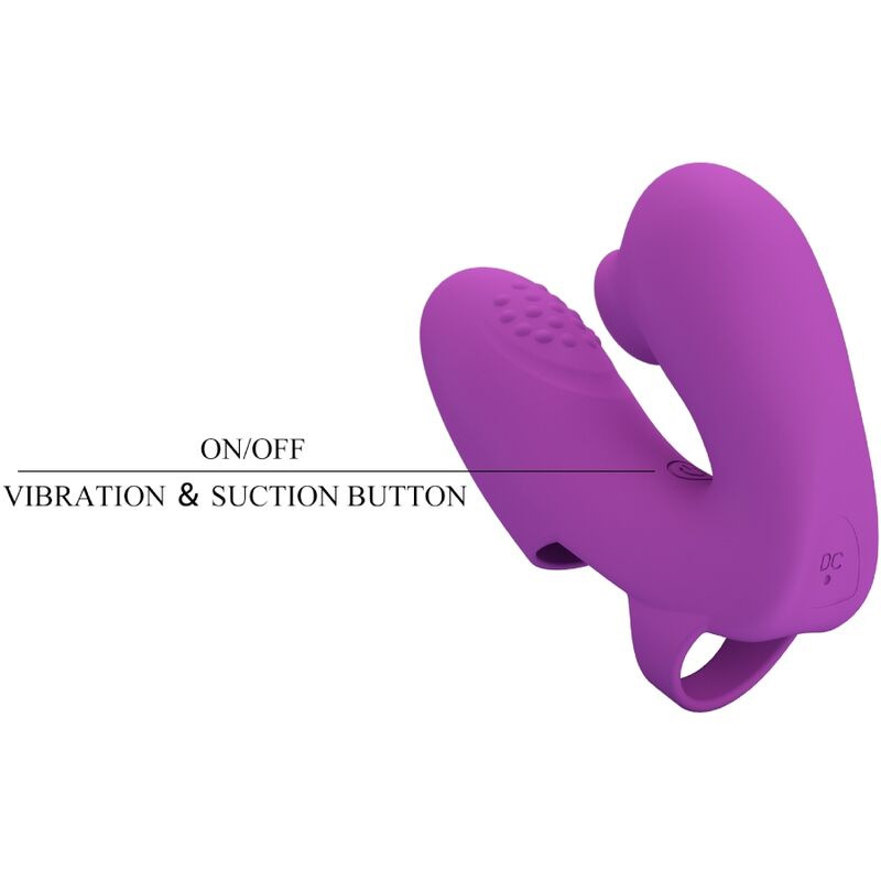 Pretty love - athena finger vibrator with clitoris stimulator purple 4