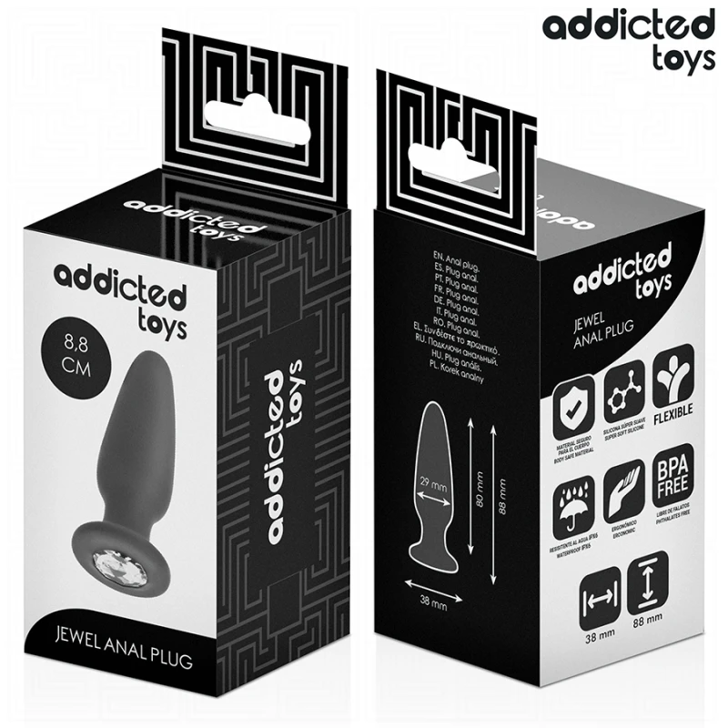 Addicted toys - anal plug with jewel silicone size s 8.8 cm 5