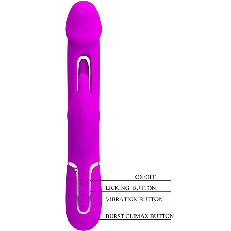 Pretty love - kampas rabbit 3 in 1 multifunction vibrator with tongue fuchsia 7