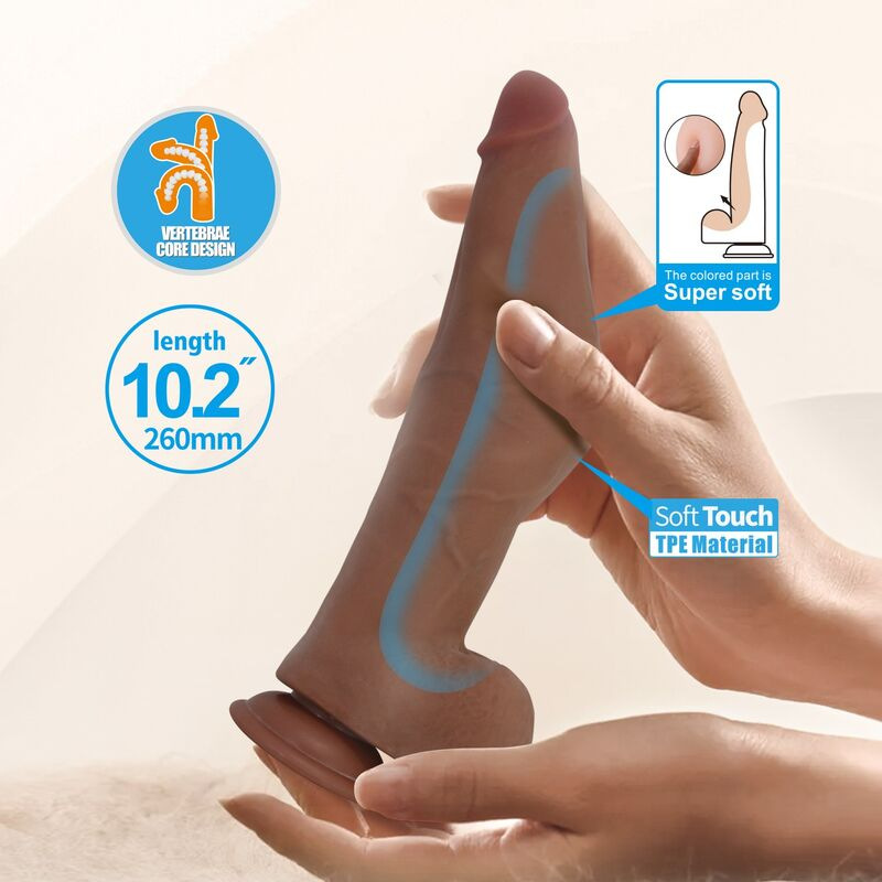 Pretty love - ulric realistic flexible dildo 26 cm Ø 5.5 cm tpe brown 6