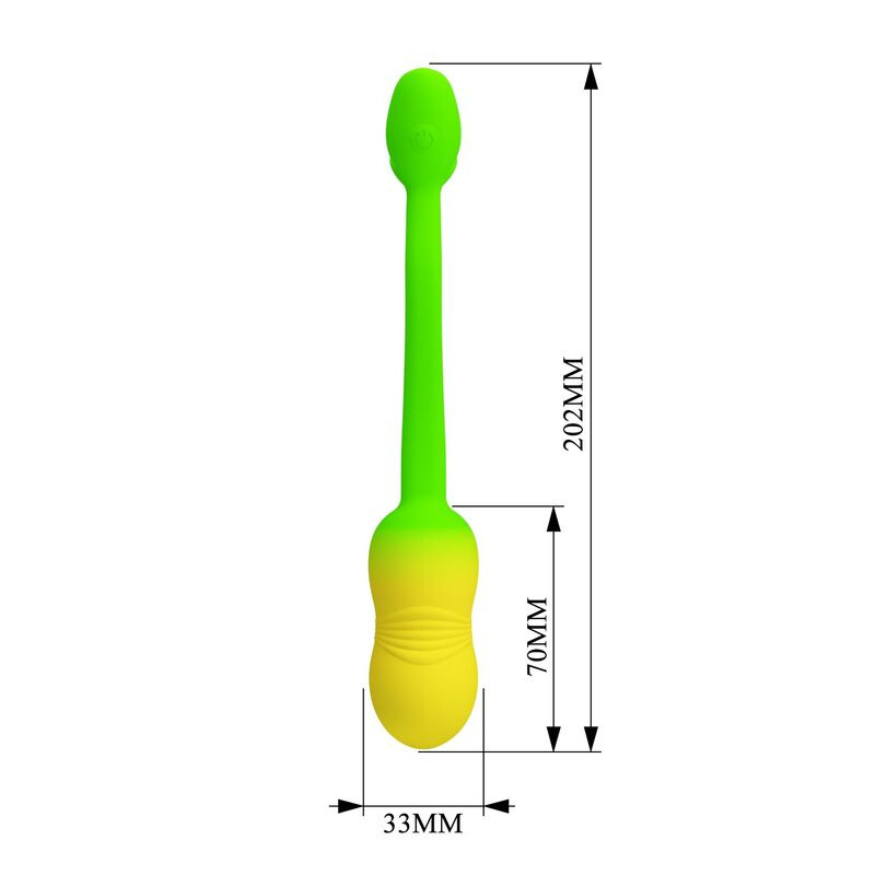 Pretty love - pulsen app control vibrating egg 12 functions usb rechargeable green-yellow 7