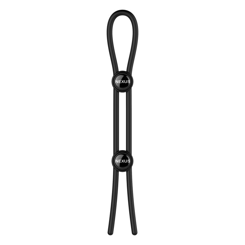 Nexus - Forge Double Adjustable Lasso Silicone Cock Ring Black 1