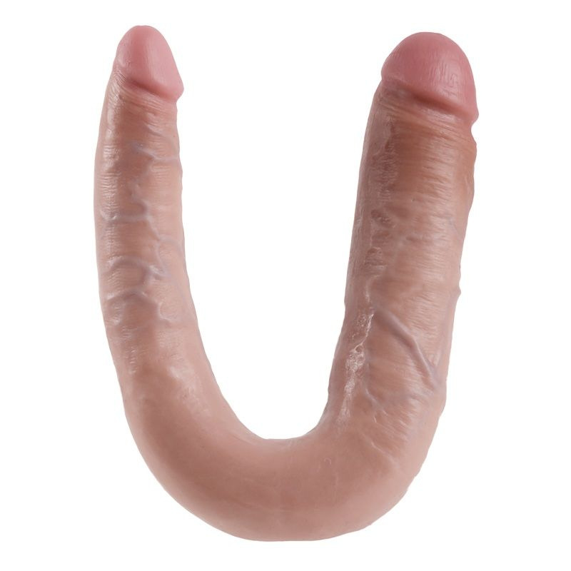 King cock - u-shaped large double trouble flesh 17.8 cm 4