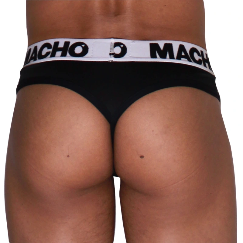 Macho - mtg002 black/black thong m 2