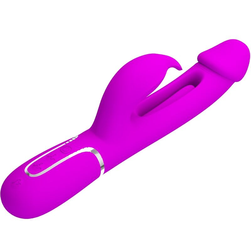 Pretty love - kampas rabbit 3 in 1 multifunction vibrator with tongue fuchsia 2