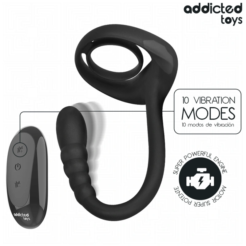 Addicted toys - p-spot vibrating cock ring remote control 3