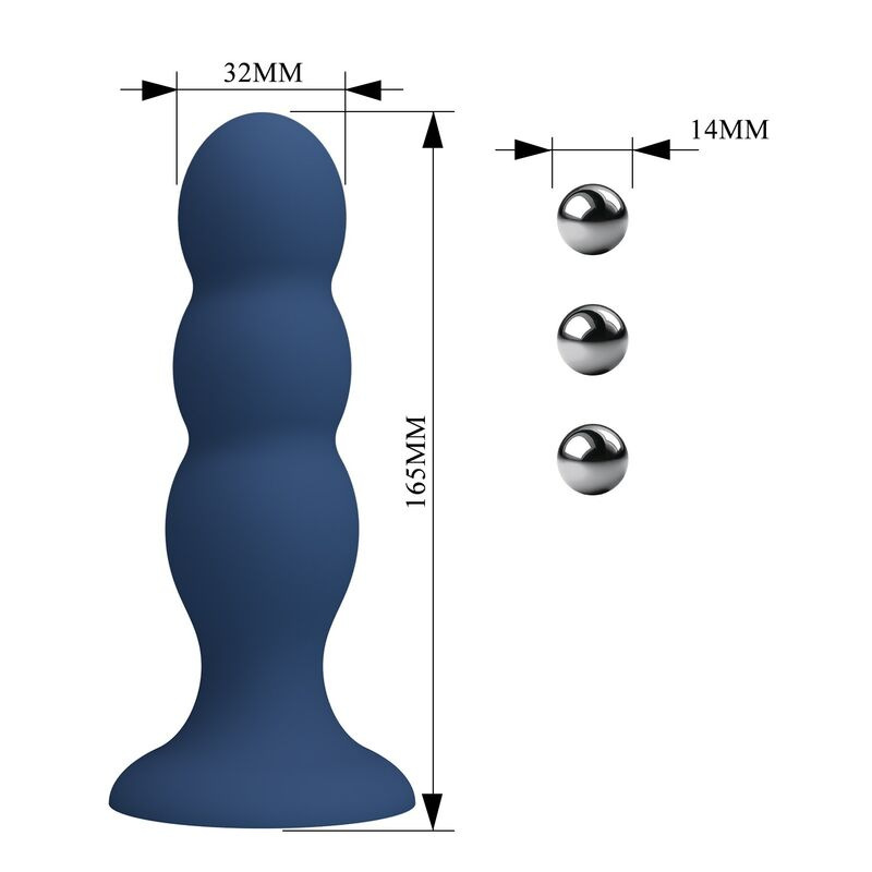 Mr play - anal plug with metal balls and suction cup blue 4