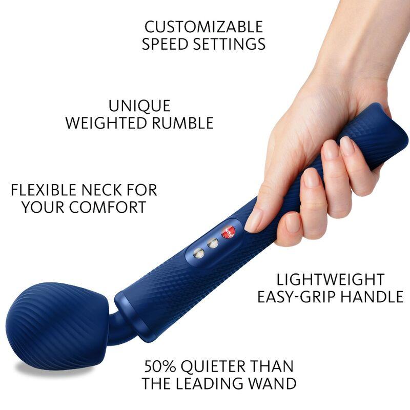 Fun Factory - Vim Silicone Rechargeable Vibrating Weighted Rumble Wand Midnight Blue 1