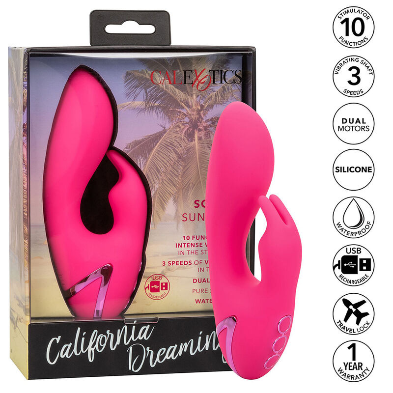 Calexotics - so. cal sunshine vibrator rabbit fuchsia by california dreaming 1