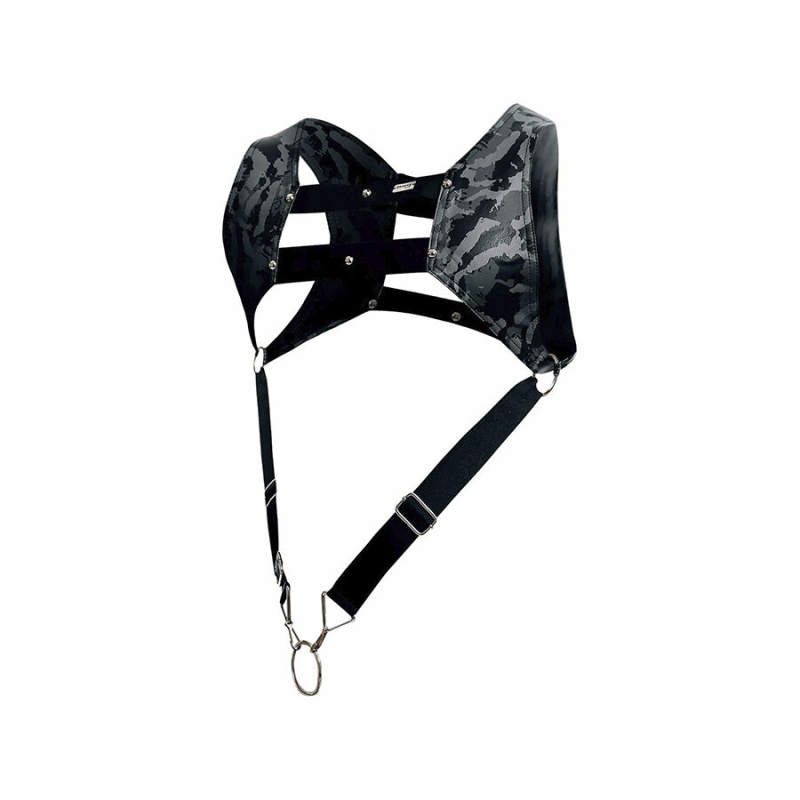 Mob - dngeon harness with silver penis ring one size 6