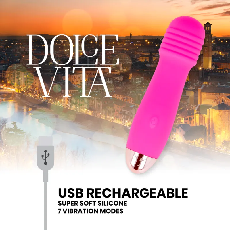 Dolce Vita Rechargeable Vibrator Three Pink 10 Speeds