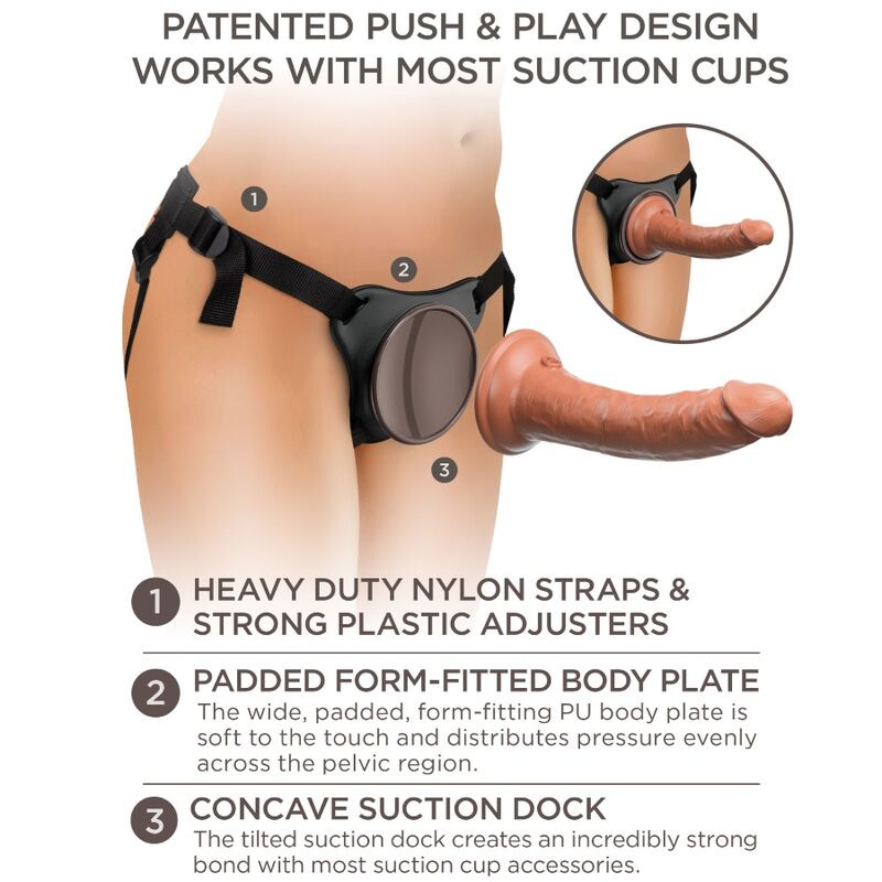 King cock - elite comfy adjustable harness with dildo 17.8 cm 9