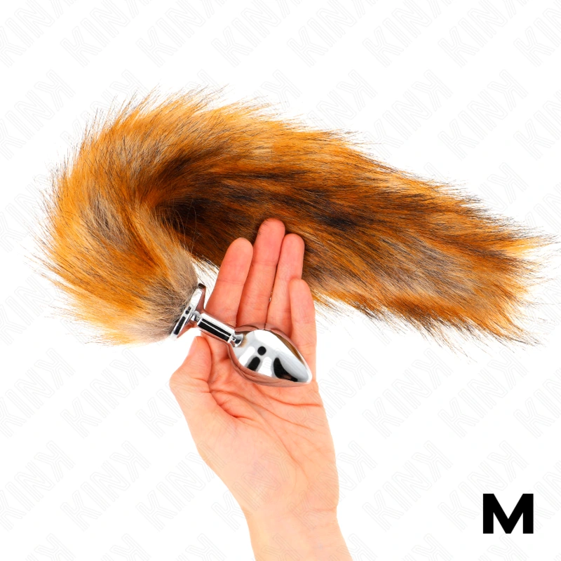 Kink - anal plug size m 8 x 3.5 cm with synthetic tail 40 cm brown