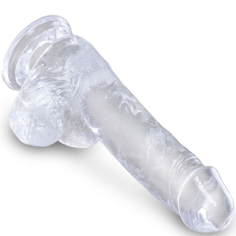 King cock - clear realistic penis with balls 13.5 cm transparent 2