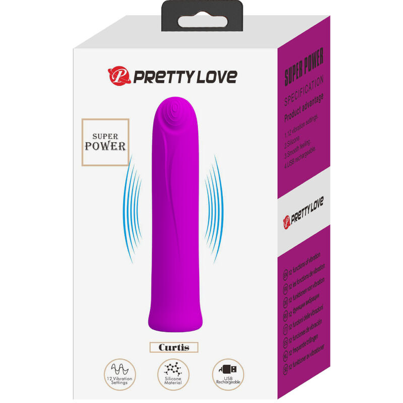 Pretty love - curtis mini super power vibrator 12 violet silicone vibrations 6