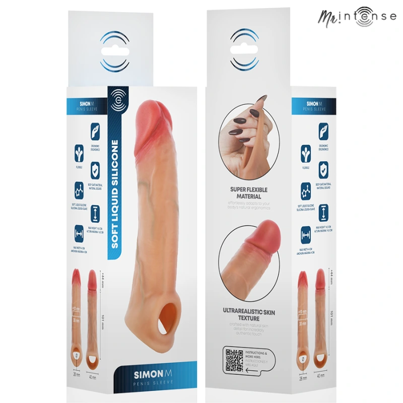 Mr intense - simon m silicone penis sleeve 14.5 cm -Ø- 4 cm 5
