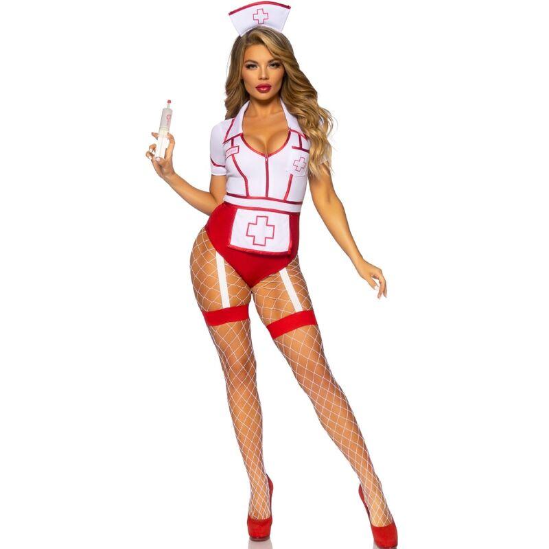 Leg avenue - sexy nurse costume red/white s 4