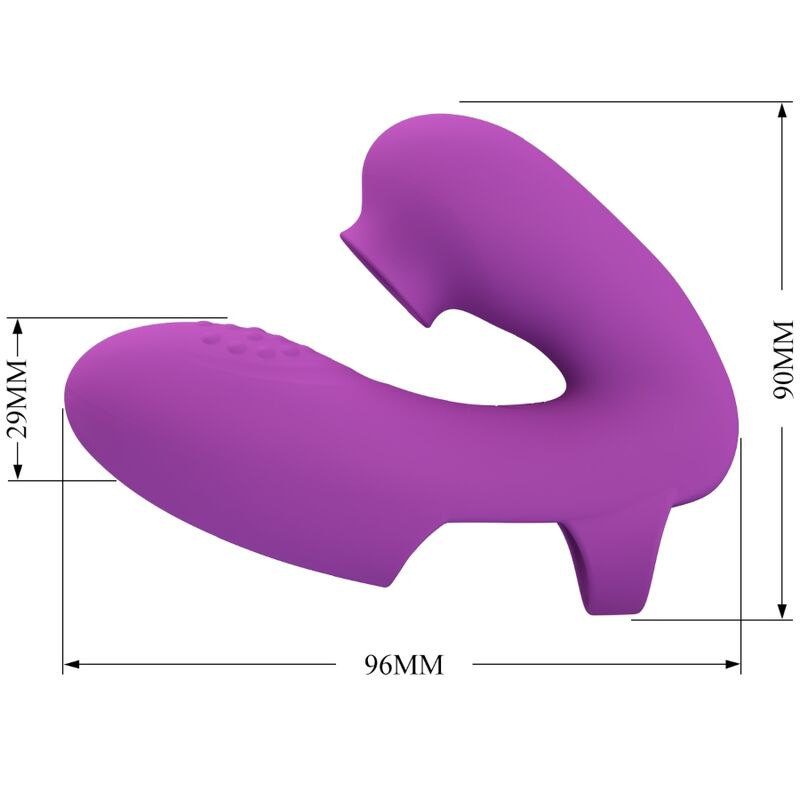 Pretty love - athena finger vibrator with clitoris stimulator purple 3