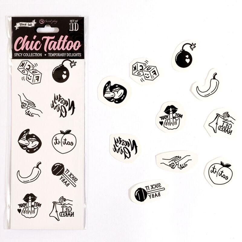 Secret Play - Set Of 10 Spicy Collection Temporary Tattoos