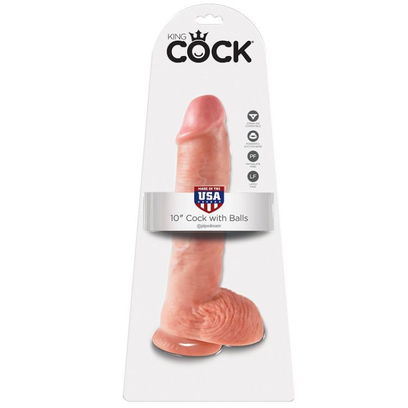 King cock - 10 dildo flesh with balls 26.5 cm 4