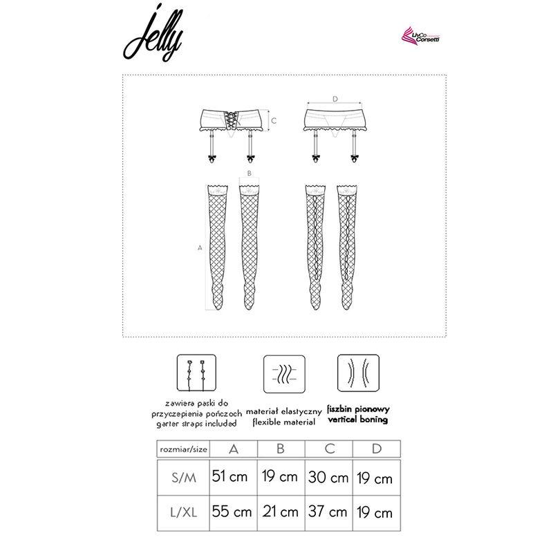 Livco Corsetti Fashion - Garter Belt + Stockings Black L/Xl