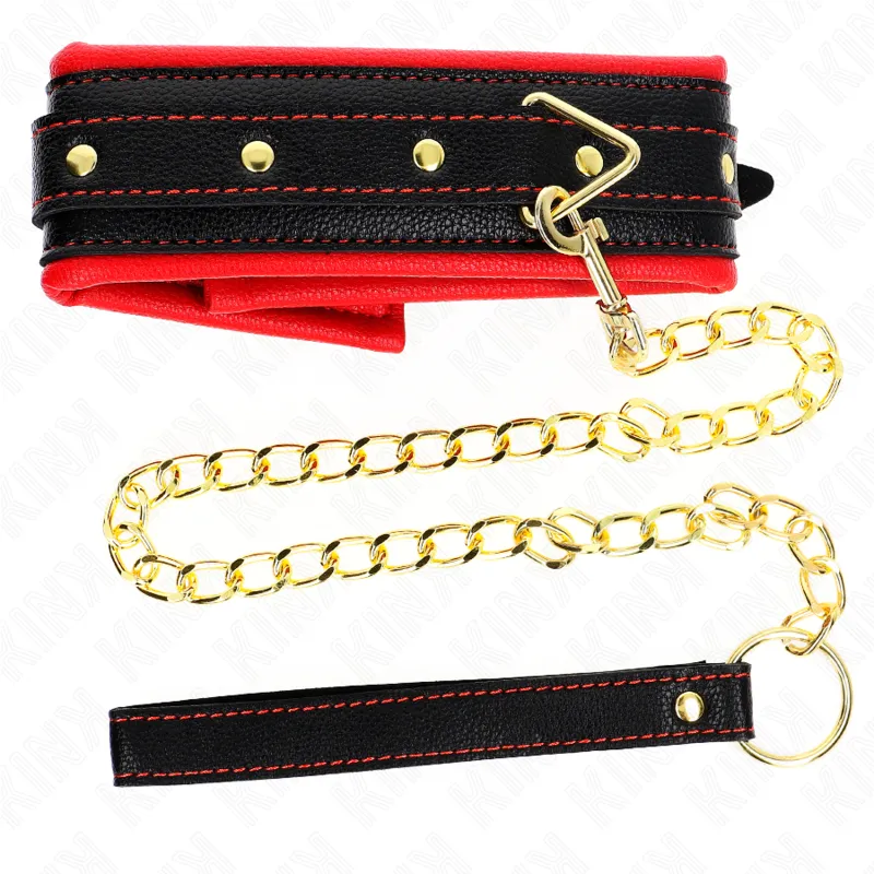 Kink - Necklace With Sponge Imitation Leather Strap Model 2 Adjustable 37-54 Cm X 3 Cm