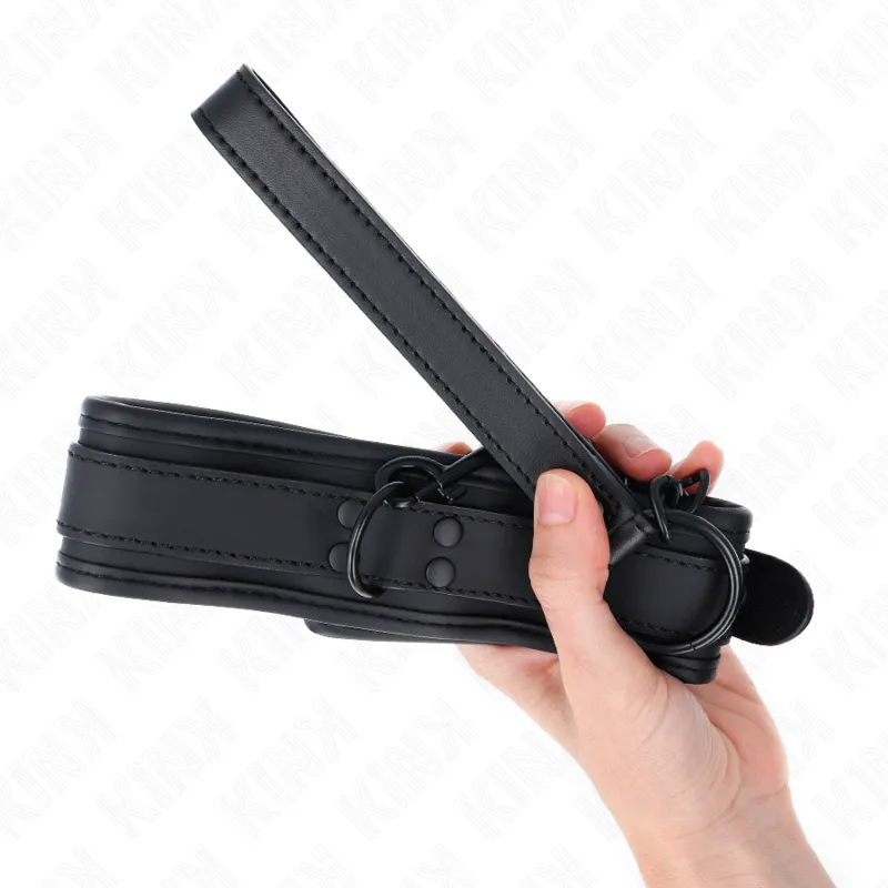 Kink - Neoprene Bondage Collar Model 1 With Belt 78 Cm Adjustable 37.5 X 49.5 Cm 3