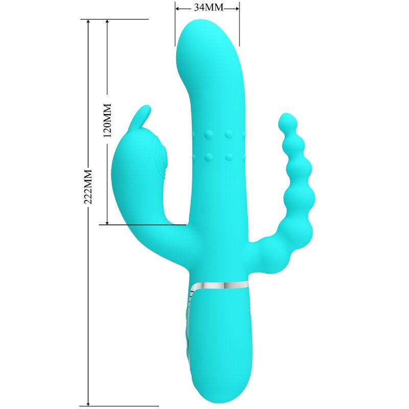 Pretty love - cammy 4 in 1 multifunction tripple rabbit vibrator blue 5