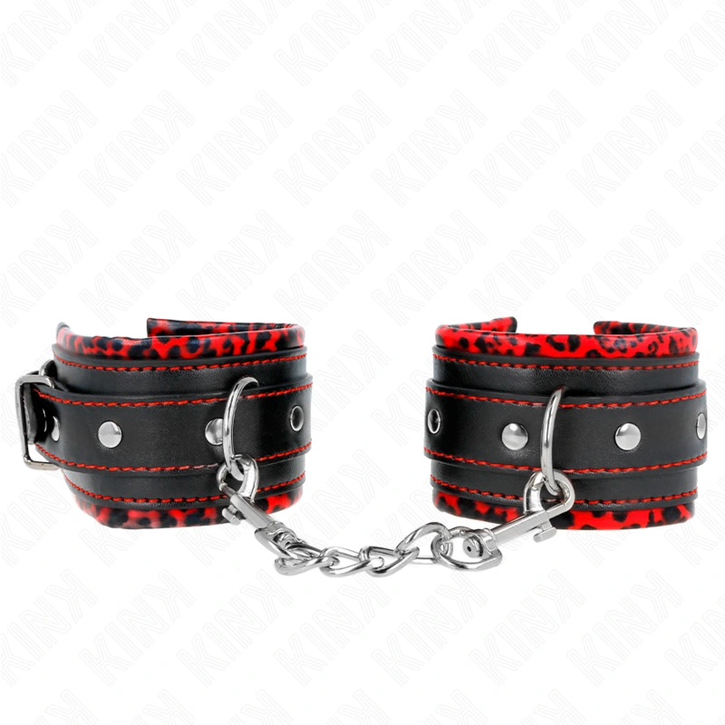 Kink - fur lined wrist restraints red / black adjustable 17-29 cm x 6 cm 3