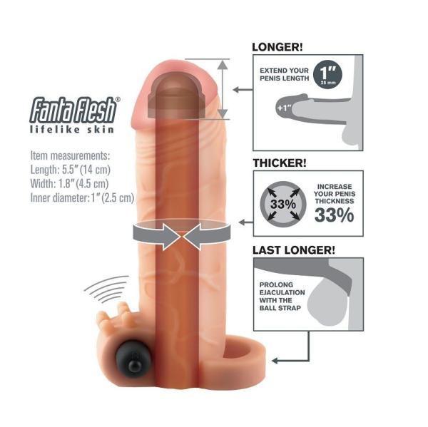 Vibrating Real Feel 1 Extension - Návlek Na Penis 1