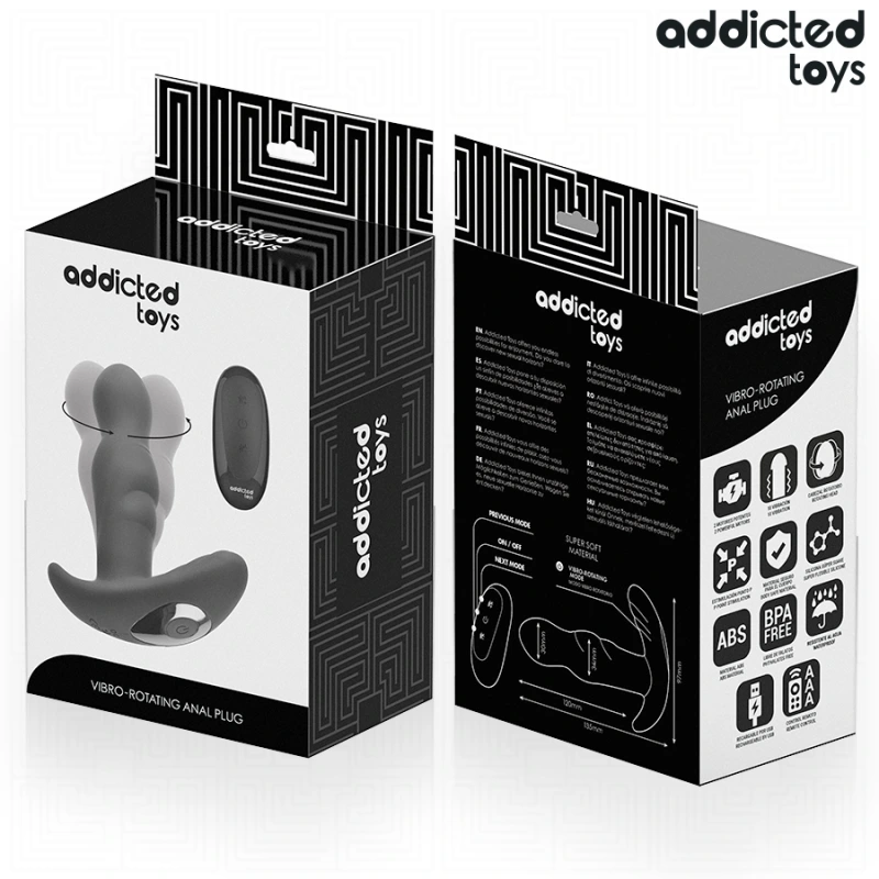 Addicted toys - rotating vibrating anal plug remote control 6