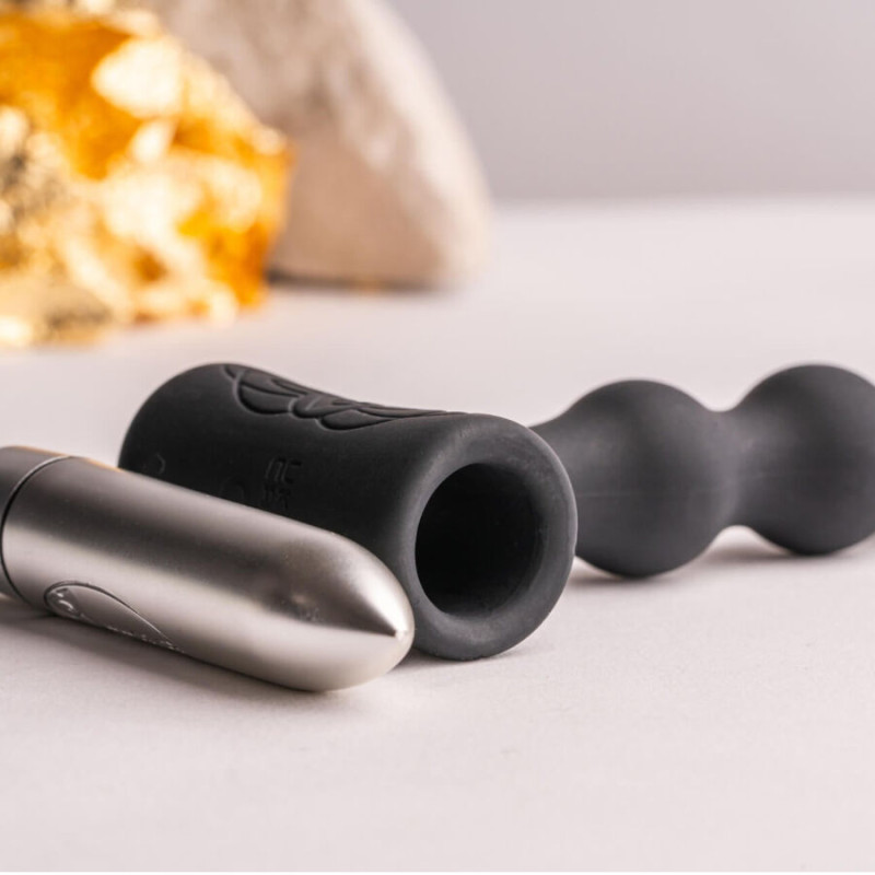 Rocks- off - petite sensations pearls anal plug vibrator black 4