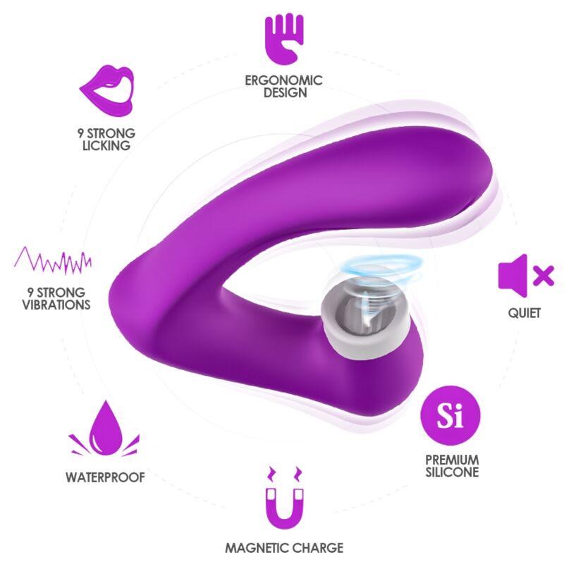 Armony - Secretkiss Licking Vibrating Clit & Vibrator Curved Purple