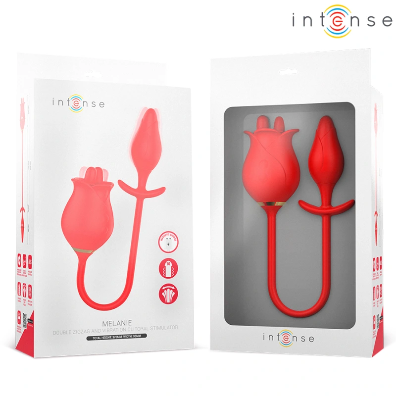 Intense - melanie double clitoris stimulator with zigzag tongue 8