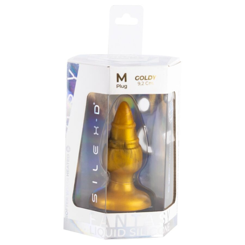 Silexd - goldy anal plug fantasy liquid silicone thermoreactive golden 9.2 cm 5