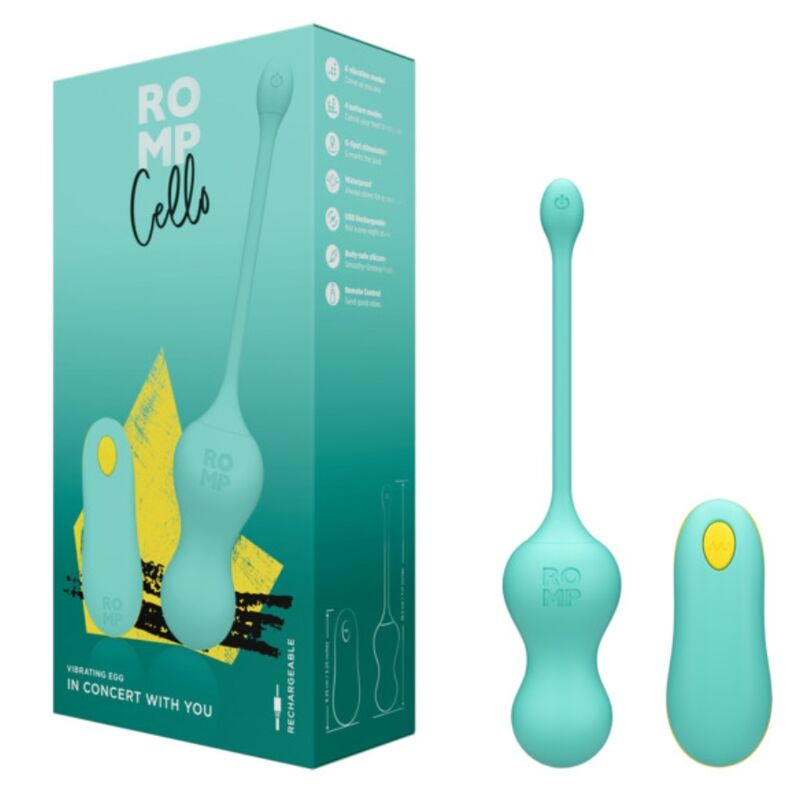 Romp - cello multifunction vibrating egg turquoise remote control 5