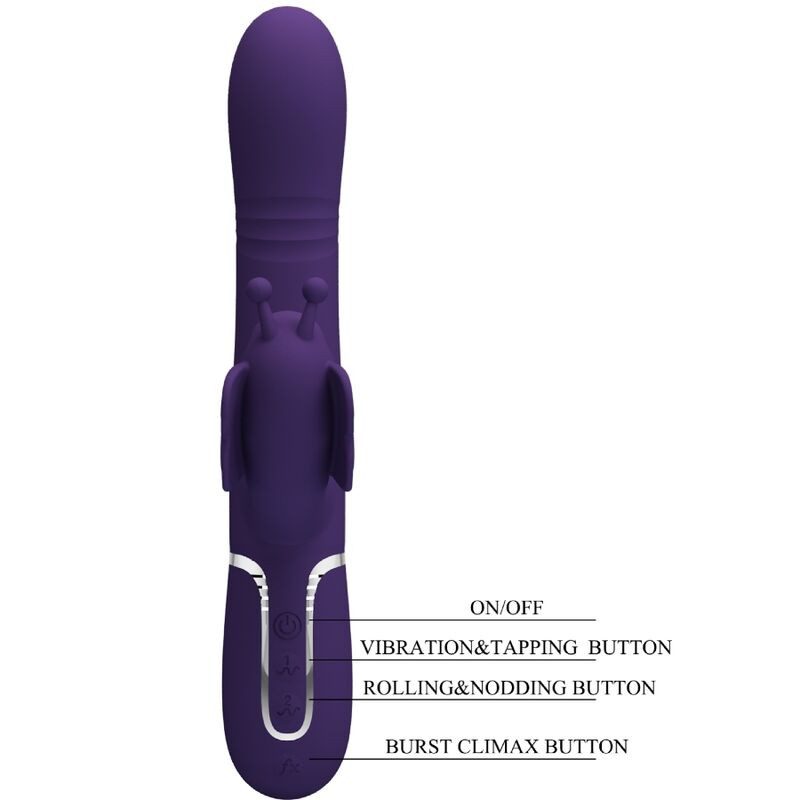 Pretty Love - Multifunction Rabbit Vibrator 4 In 1 Butterfly Purple 7