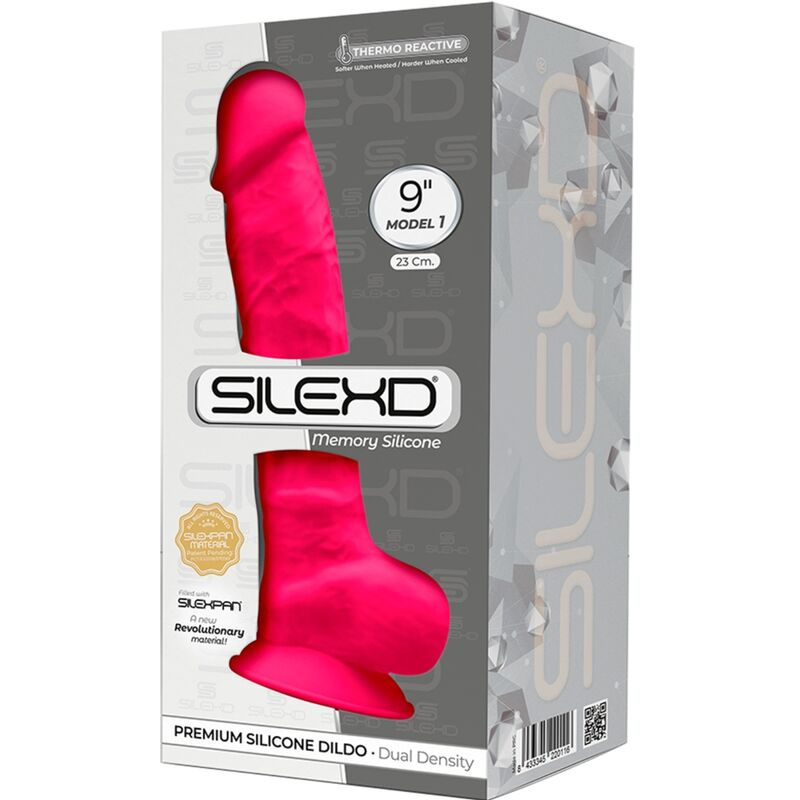 Silexd - model 1 realistic penis premium silexpan silicone fuchsia 23 cm 2
