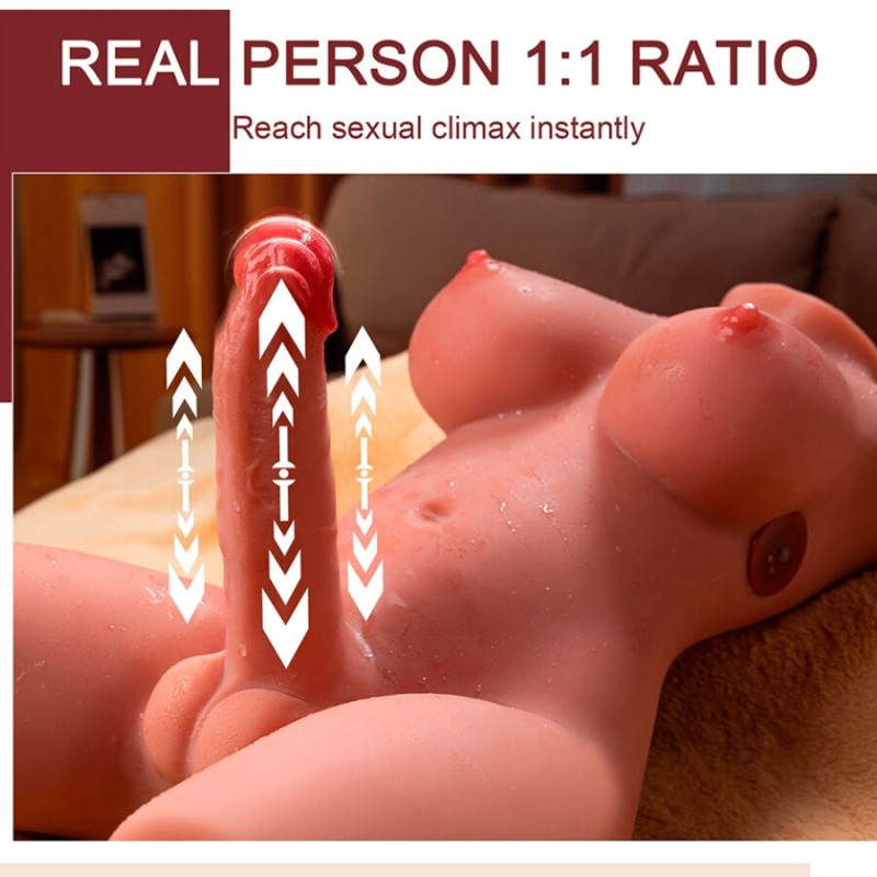 Xise - miah lady boy female torso with dildo with vibration and thrusting 55 cm 4