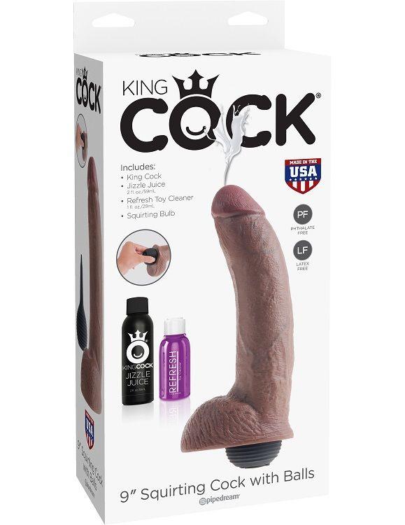 King Cock Squirting Brown 9"