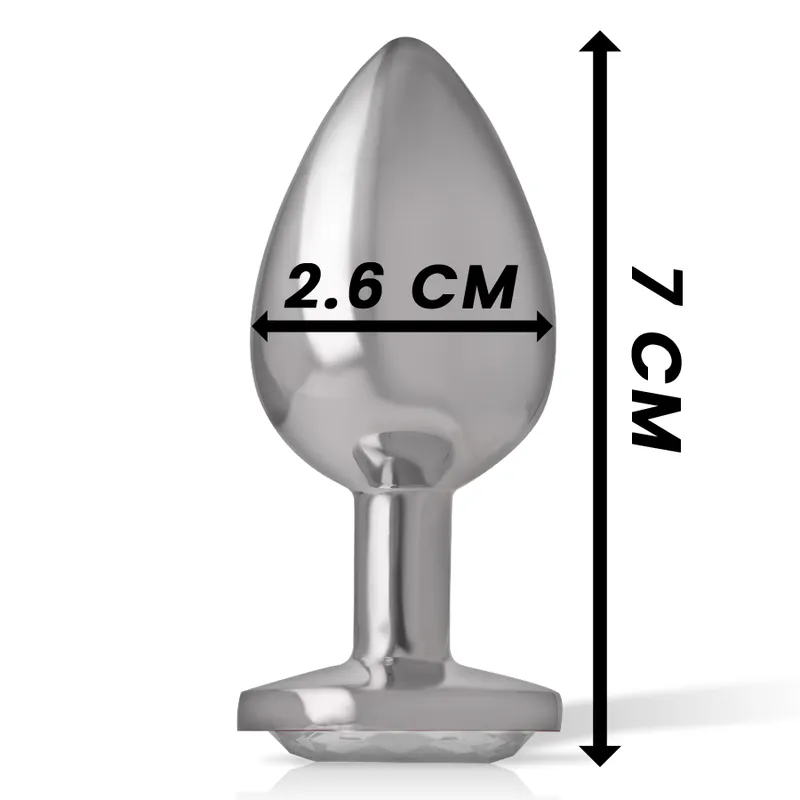 Intense - Metal Aluminum Anal Plug Heart White Size S - Análny Kolík