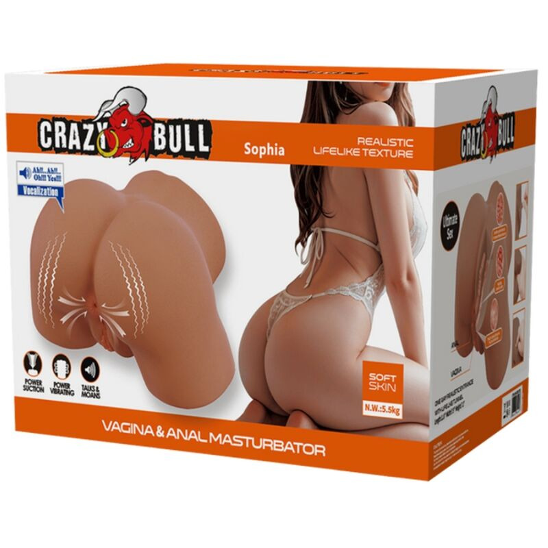 Crazy bull - geriann realistic female butt vibrator and sucker with sound 5.5 kg 7