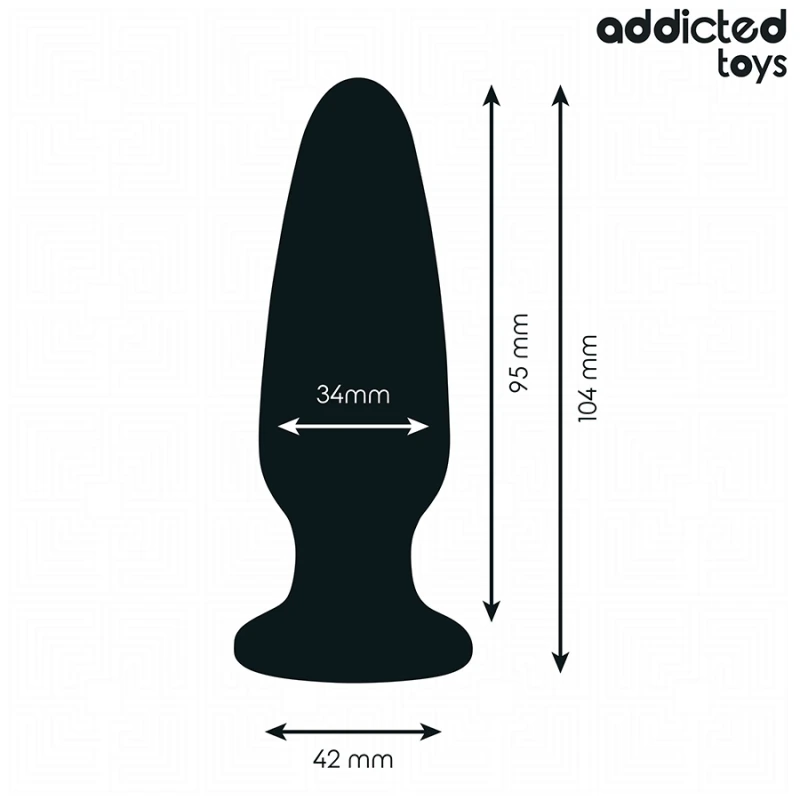 Addicted toys - anal plug with jewel silicone size m 10.4 cm 3