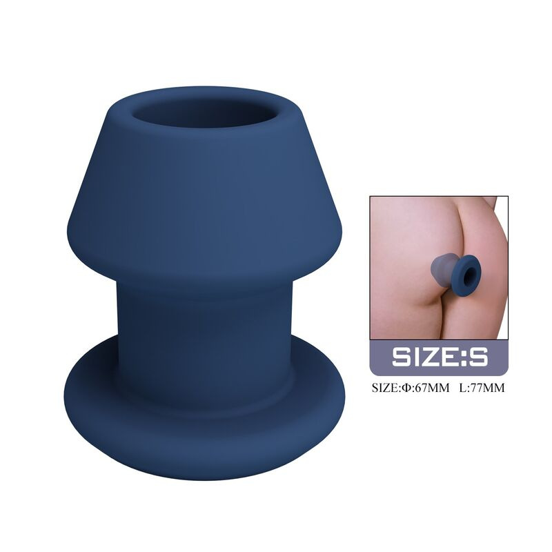 Mr play - jack blue silicone hollow anal plug size s 1
